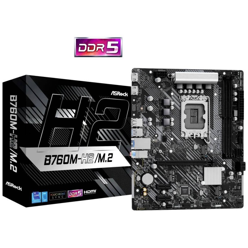 ASRock B760M-H2/M.2 Micro-ATX LGA1700 sokkel Intel B760 ASRock B760M-H2/M.2 Micro-ATX LGA1700 sokkel Intel B760